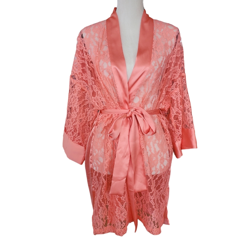 Victoria's Secret Coral Lace Robe